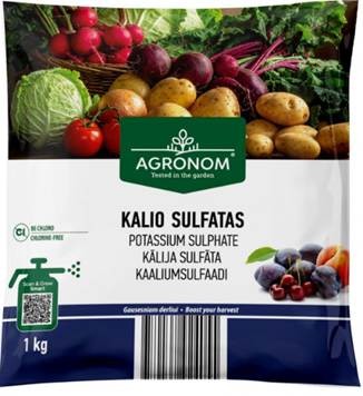 Kaaliumsulfaat 1 kg pakendis aiakultuuride väetamiseks