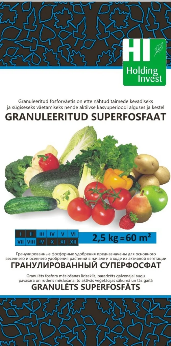 Granuleeritud superfosfaat 1 kg pakendis - tõhus fosforväetis aeda