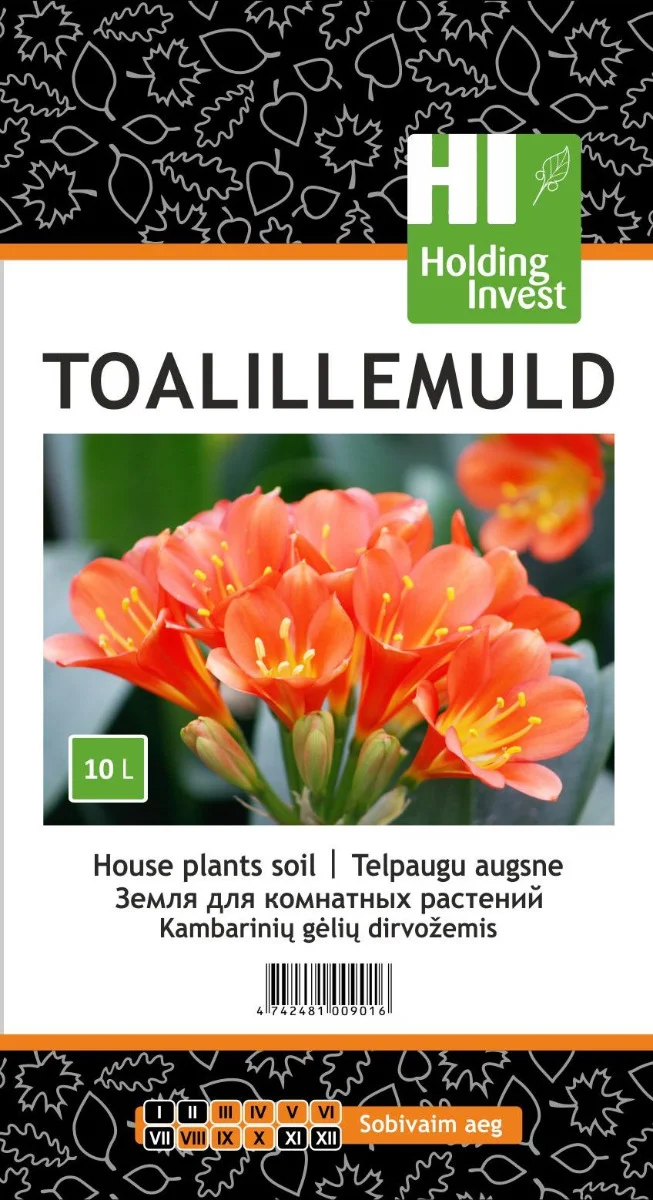 Holding Invest 10-liitrine lillemuld toataimede ja rõdulillede ümberistutamiseks
