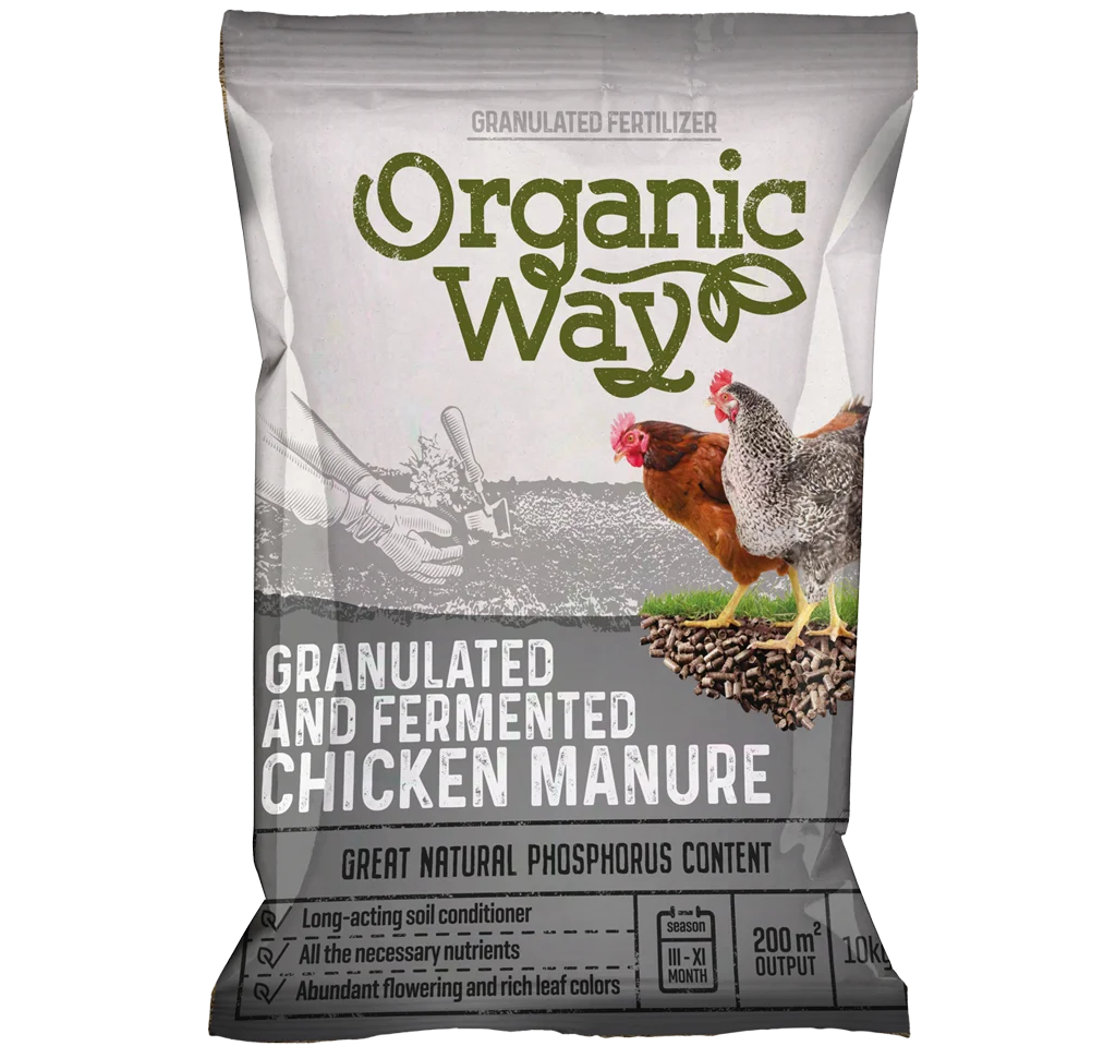 Granuleeritud kanasõnnik 10kg pakendis, orgaaniline väetis aiamaale