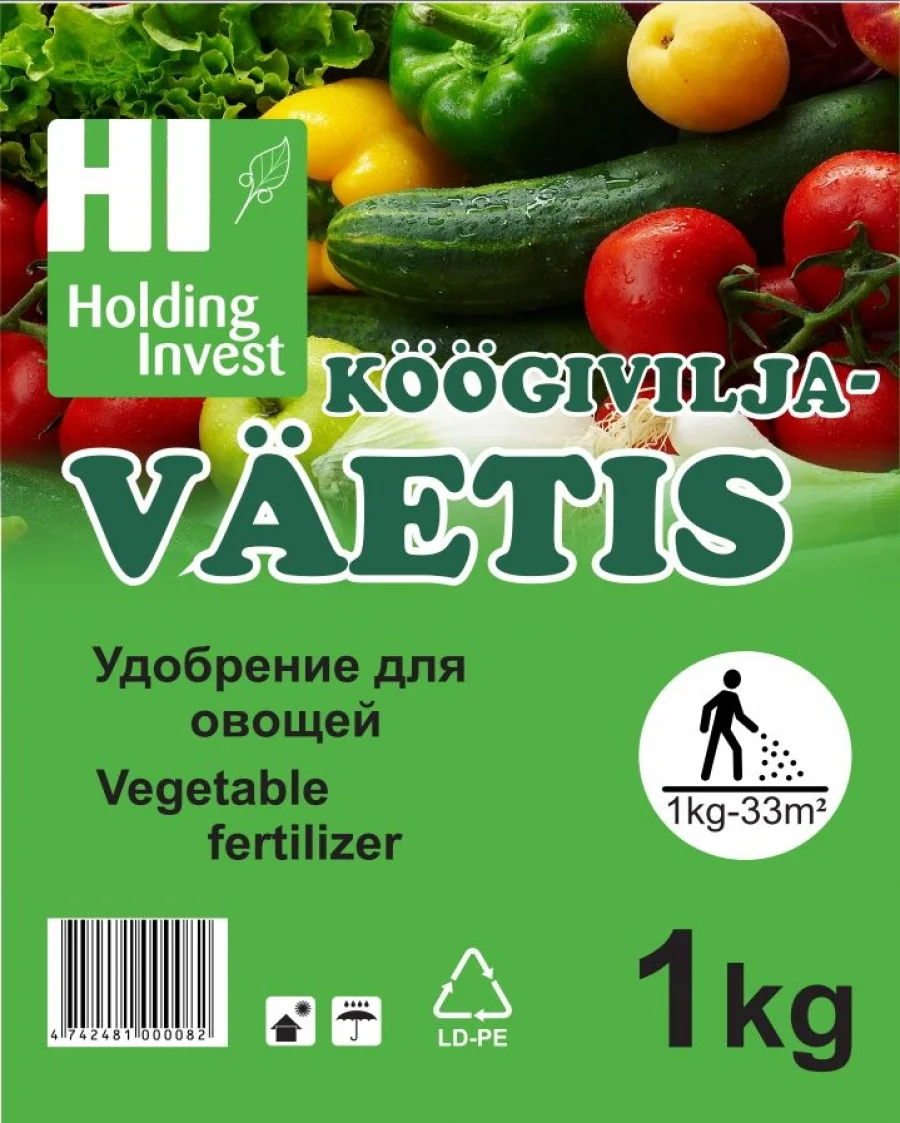 Köögiviljaväetis 1 kg - kloorivaba granuleeritud NPK väetis