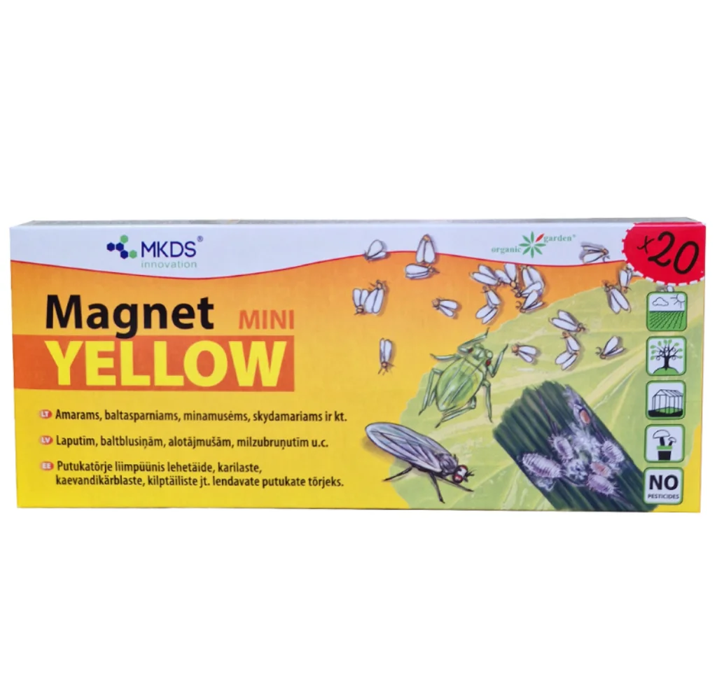 Magnet Yellow kollane liimpüünis kasvuhoonesse, pakis 20 tükki