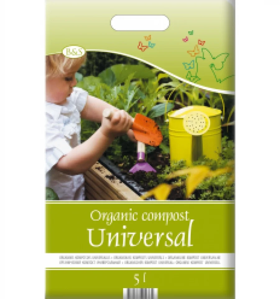 Seklos universaalne orgaaniline kompost 5 l kott, turba ja veisesõnniku segu taimede istutamiseks.