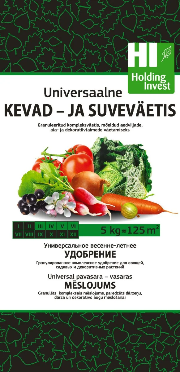 Universaalne kevad- ja suveväetis 5 kg pakend, NPK 8-20-30 aia- ja ilutaimedele